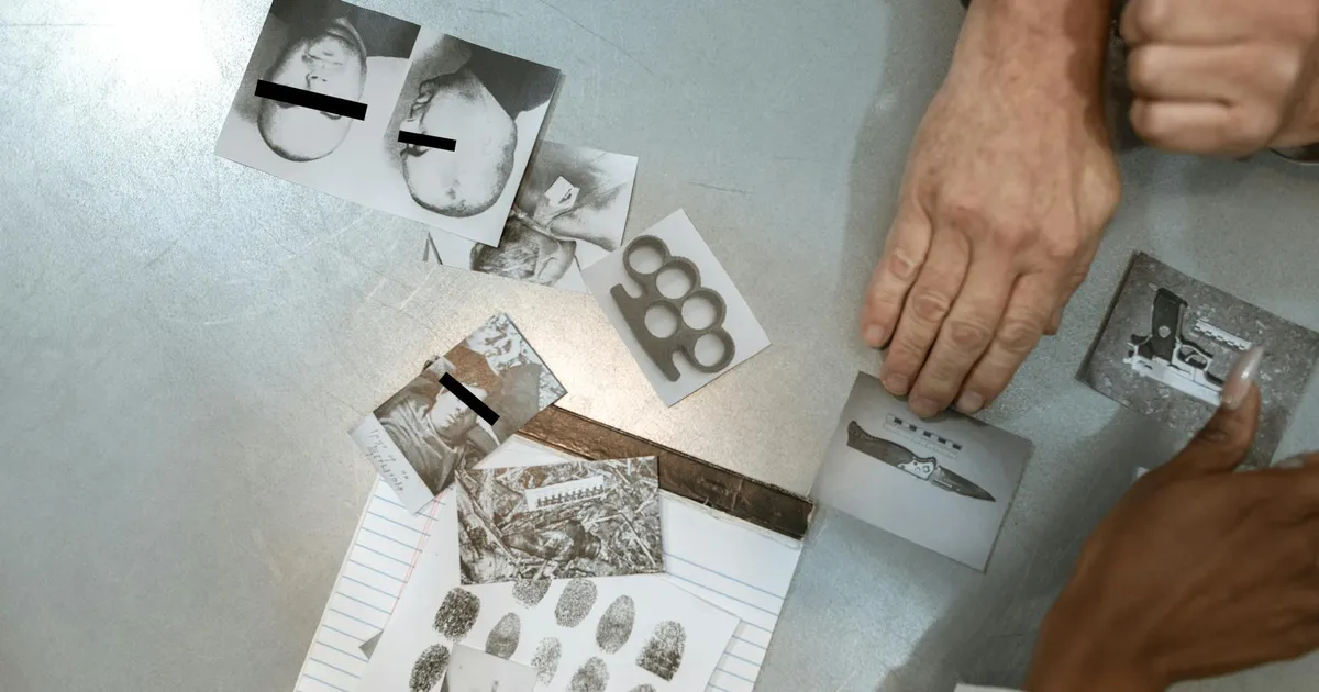 Mãos algemadas analisam evidências criminais na investigação do caso Banco Master, que envolve STF, CPI e Eleições 2026.