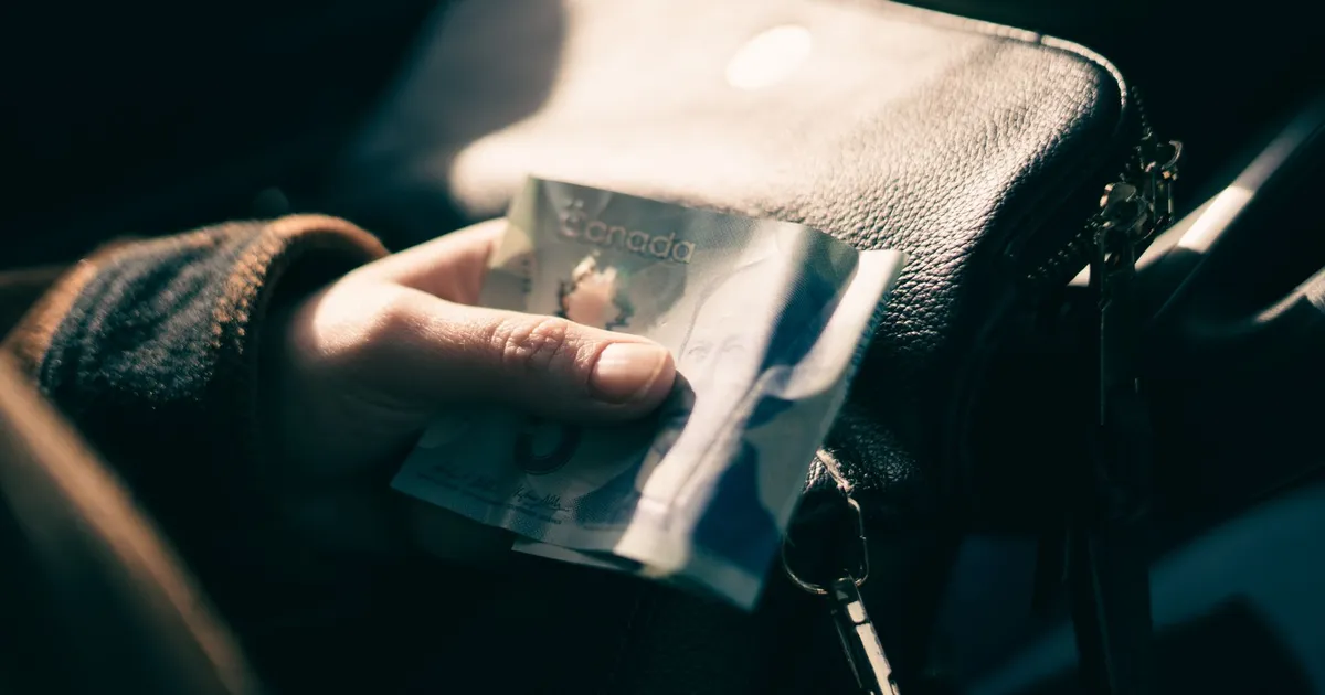 Bolso brasileiro: dólar e petróleo afetam custo de vida; pessoa com nota de cinco dólares canadenses.